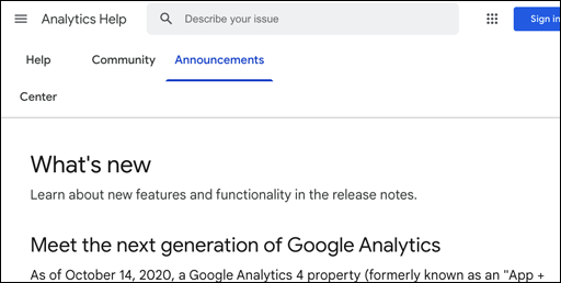 Google Analytics What's New