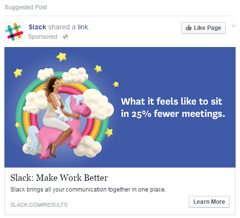 Facebook Ad for Slack